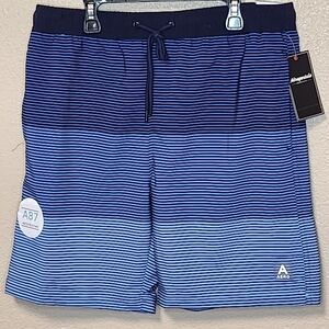 Aeropostale Men's Blue Striped Swim Shorts W/ Pockets Size M And L